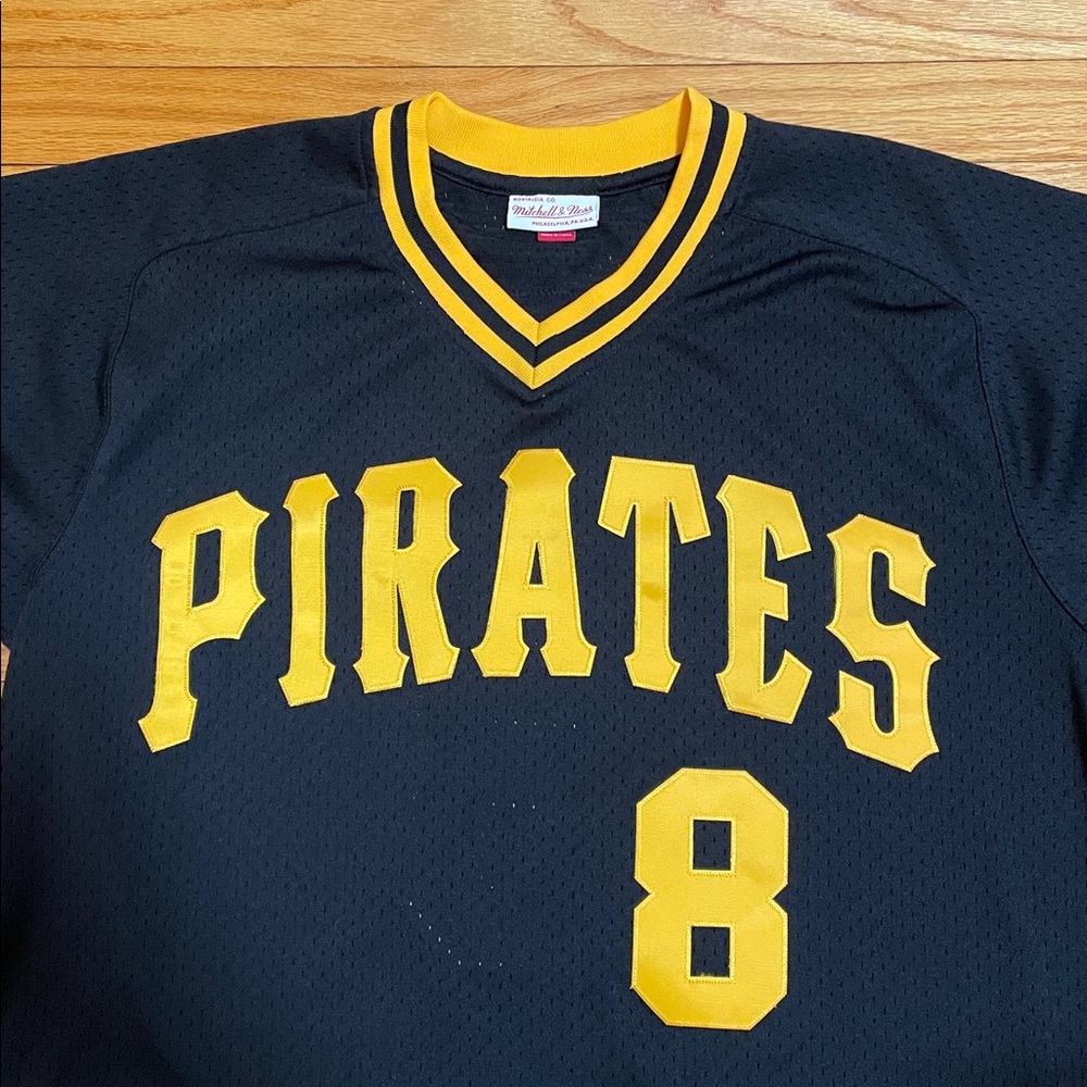 Mitchell & Ness Stargell #8 Pittsburg Pirates Baseball Jersey Black Size L (44) - Picture 2 of 11